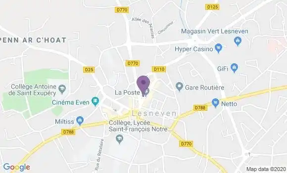 Localisation LCL Agence de Lesneven