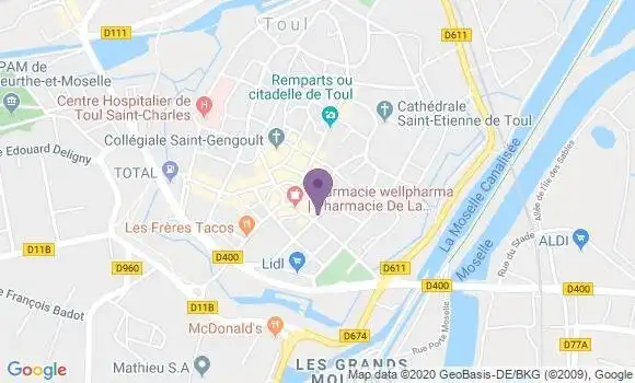 Localisation Banque Populaire Agence de Toul