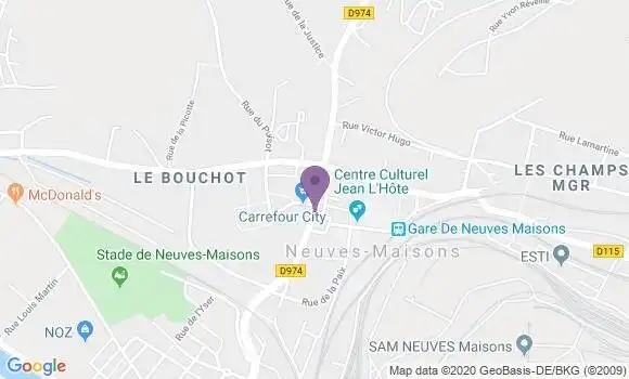 Localisation Banque Populaire Agence de Neuves Maisons