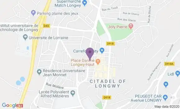 Localisation Banque Populaire Agence de Longwy Haut