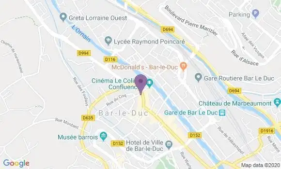 Localisation Banque Populaire Agence de Bar le Duc