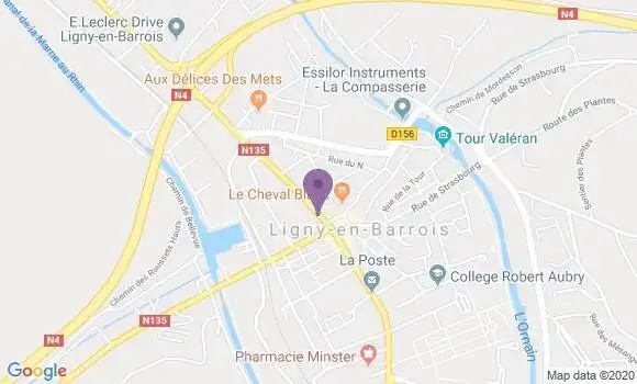 Localisation Banque Populaire Agence de Ligny en Barrois