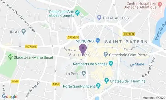 Localisation Banque Populaire Agence de Vannes Marchais