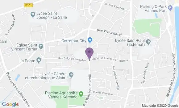 Localisation Banque Populaire Agence de Vannes Kercado
