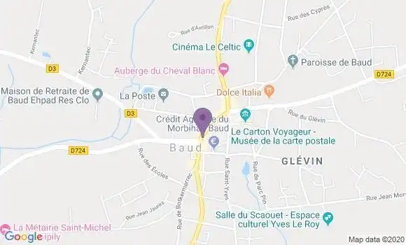 Localisation Banque Populaire Agence de Baud
