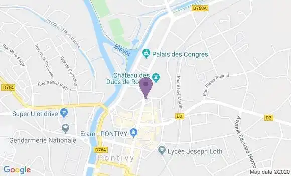 Localisation Banque Populaire Agence de Pontivy