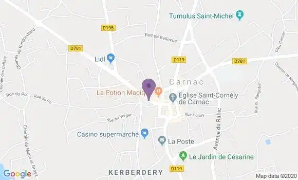 Localisation Banque Populaire Agence de Carnac