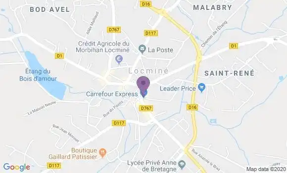 Localisation Banque Populaire Agence de Locminé