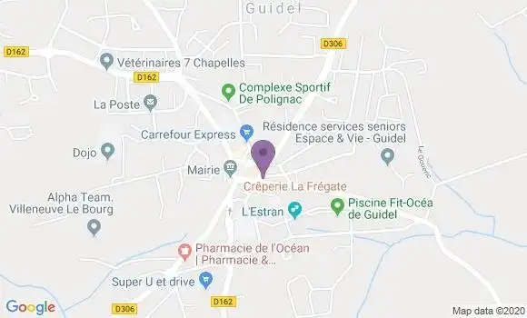 Localisation Banque Populaire Agence de Guidel