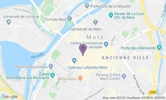 Localisation Banque Populaire Agence de Metz Clercs