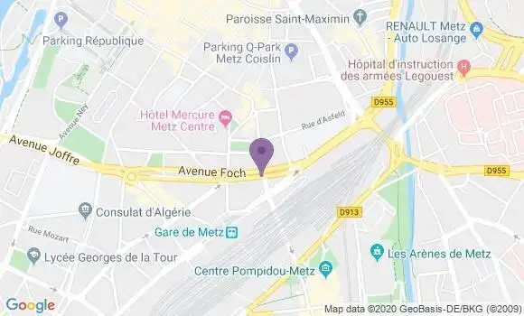 Localisation Banque Populaire Agence de Metz