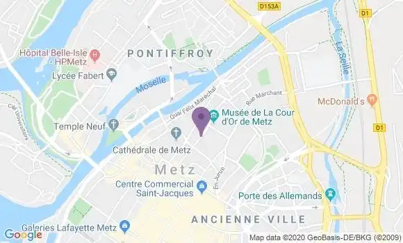 Localisation Banque Populaire Agence de Metz Cathédrale