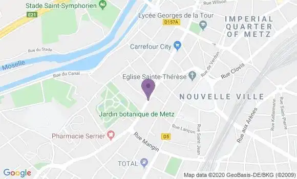 Localisation Banque Populaire Agence de Montigny lès Metz Botanique