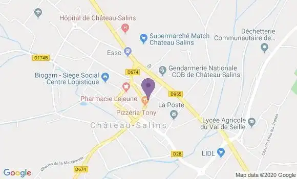 Localisation Banque Populaire Agence de Château Salins