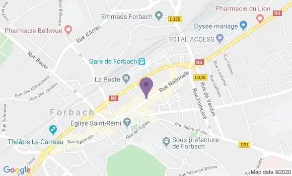 Localisation Banque Populaire Agence de Forbach