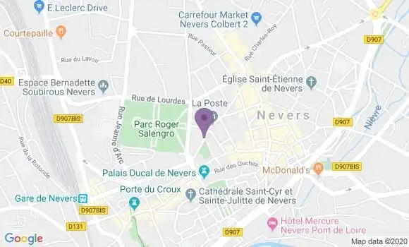Localisation Banque Populaire Agence de Nevers Rempart