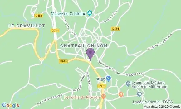 Localisation Banque Populaire Agence de Château Chinon