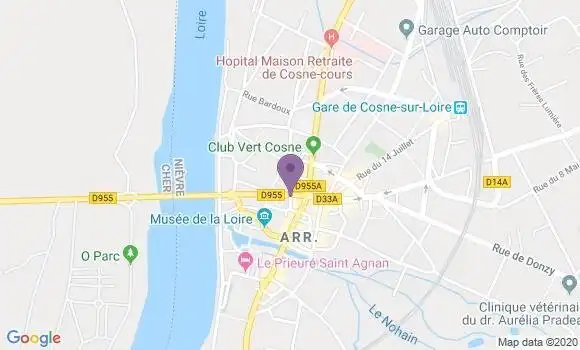 Localisation Banque Populaire Agence de Cosne Cours sur Loire