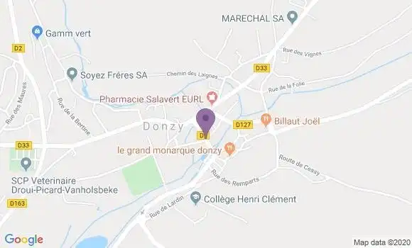 Localisation Banque Populaire Agence de Donzy