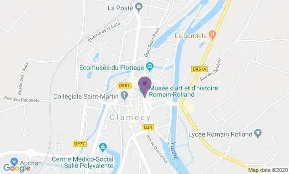 Localisation Banque Populaire Agence de Clamecy