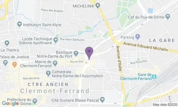 Localisation LCL Agence de Clermont Ferrand Delille