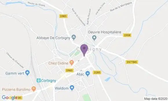 Localisation Banque Populaire Agence de Corbigny
