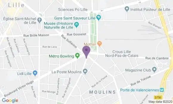 Localisation Banque Populaire Agence de Lille Victor Hugo