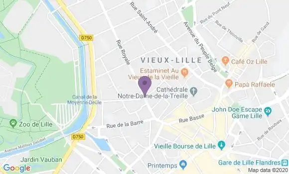 Localisation Banque Populaire Agence de Lille Royale