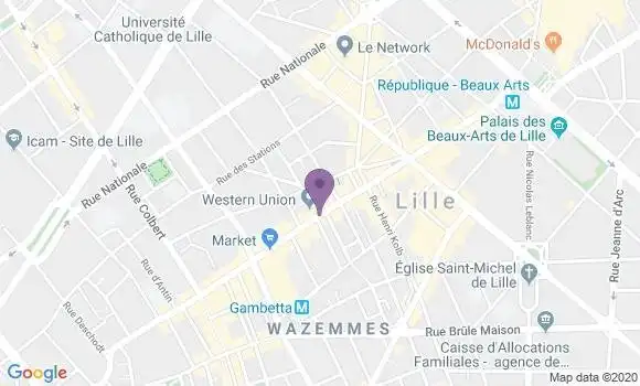 Localisation Banque Populaire Agence de Lille Gambetta