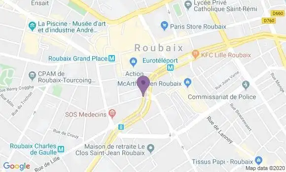 Localisation Banque Populaire Agence de Roubaix