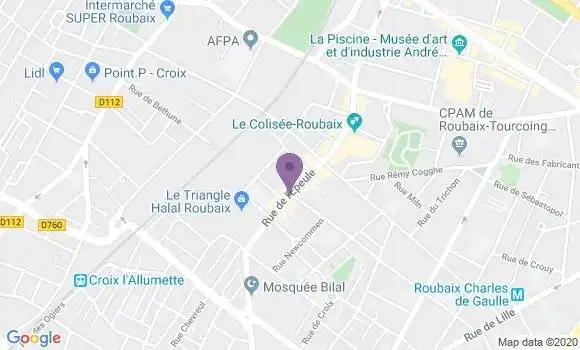 Localisation Banque Populaire Agence de Roubaix Epeule