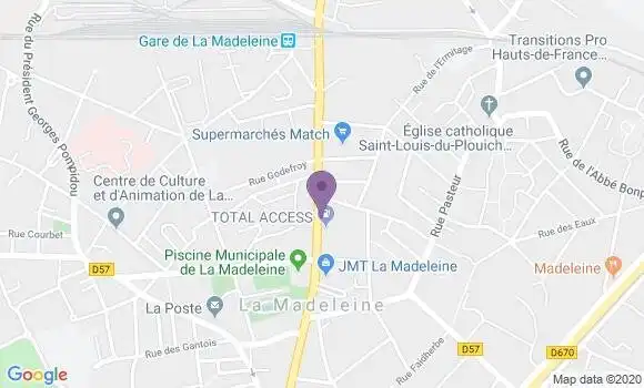Localisation Banque Populaire Agence de La Madeleine