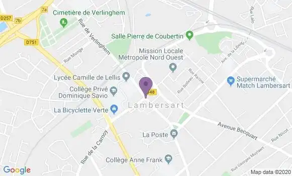 Localisation Banque Populaire Agence de Lambersart Bourg