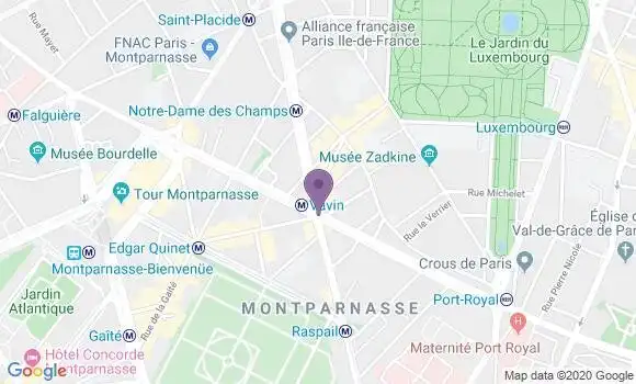 Localisation LCL Agence de Paris Vavin