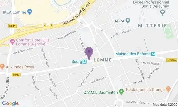 Localisation Banque Populaire Agence de Lommé