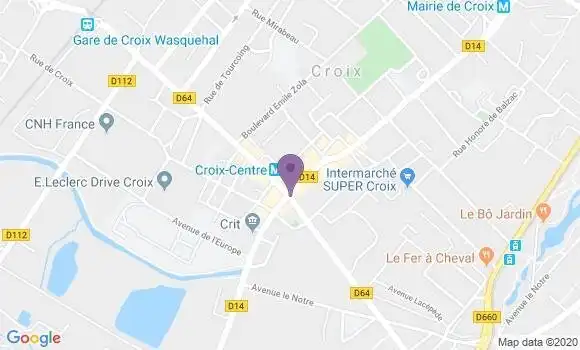 Localisation Banque Populaire Agence de Croix Gare