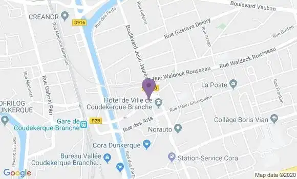 Localisation Banque Populaire Agence de Coudekerque Branche