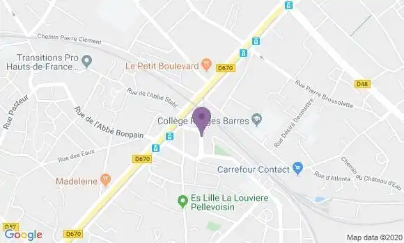 Localisation Banque Populaire Agence de Mons en Baroeul