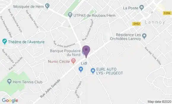 Localisation Banque Populaire Agence de Lannoy