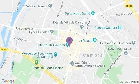 Localisation Banque Populaire Agence de Cambrai