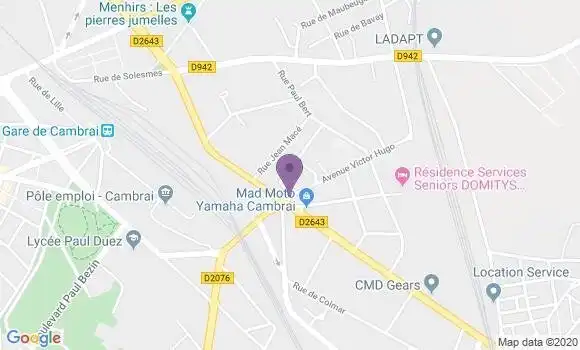 Localisation Banque Populaire Agence de Cambrai Faubourg du Cateau