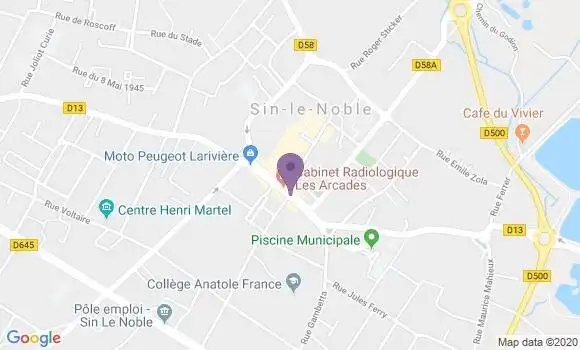 Localisation Banque Populaire Agence de Sin le Noble