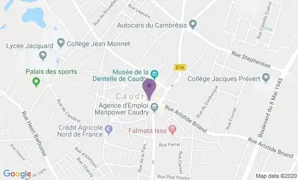 Localisation Banque Populaire Agence de Caudry