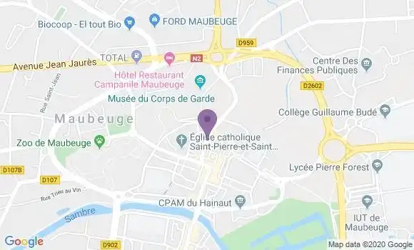 Localisation Banque Populaire Agence de Maubeuge
