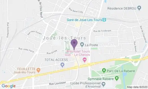Localisation LCL Agence de Joué lès Tours