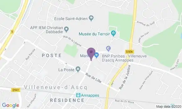 Localisation Banque Populaire Agence de Villeneuve d