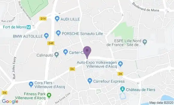 Localisation Banque Populaire Agence de Villeneuve d
