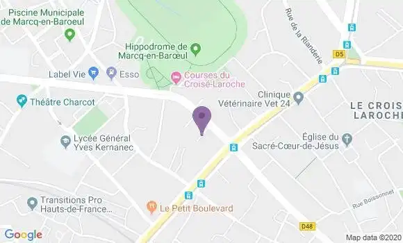 Localisation Banque Populaire Agence de Marcq en Baroeul Clémenceau