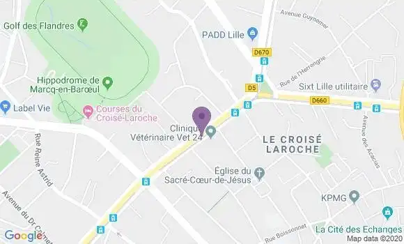 Localisation Banque Populaire Agence de Marcq en Baroeul Croise