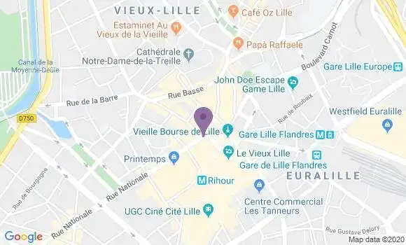 Localisation Banque Populaire Agence de Lille Europe